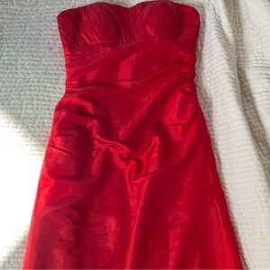 Elegant Strapless Red Dress